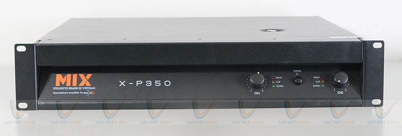 Cục đẩy công suất 2 kênh Mix X-P350 thiết kế chắc chắn, đẹp mắt, âm bass đầm tai
